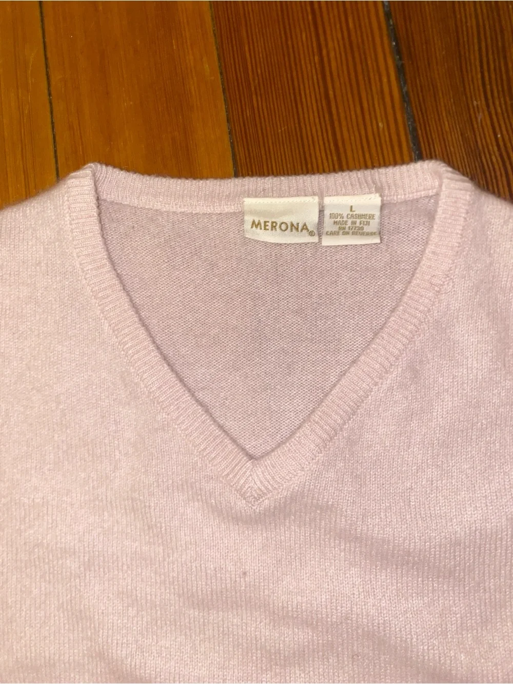 Cashmere Light Pink V-Neck Sweater - Picture 2 of 5